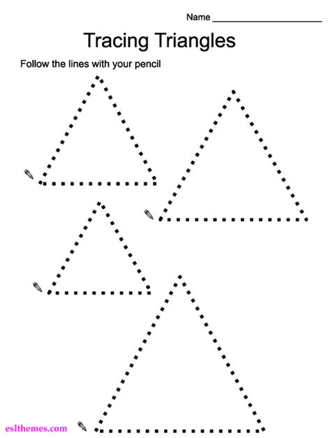 preschool triangle worksheet  printable shape tracing worksheets