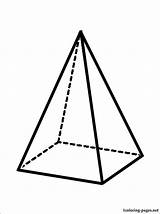 Pyramid Coloring 3d Pages Drawing Color Printable Shape Geometry Getdrawings Figure sketch template