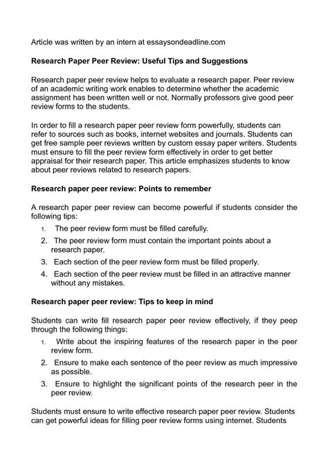 calameo research paper peer review  tips  suggestions