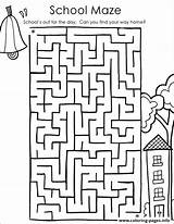 Coloring School Maze Back Pages Printable Mazes Kids Printables Classroom Sheets Activity First Color Print September Middle Classroomdoodles Worksheets Kindergarten sketch template