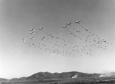 403rd tcw c 119s drop paratroopers of the 187th rct over korea 1952 [2 410 × 1 780] militaryporn