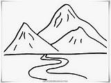 Gunung Mewarnai Pemandangan Kartun Sawah Kreasi sketch template