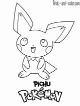 Pikachu Colouring Pichu sketch template
