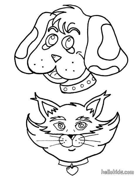 cat  dog coloring pages funny  cute cats gallery