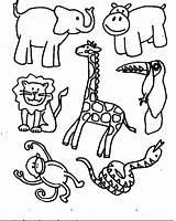 Coloring Animals Pages Preschoolers Print Simple sketch template