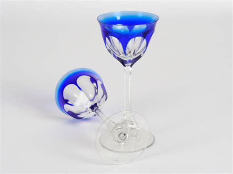 Eight Moser Blue Crystal Glasses Ib08345 Bellamysworld