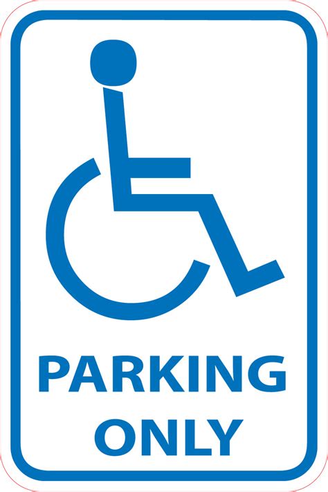 printable handicap parking signs clipartsco