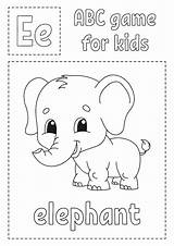 Coloring Letter Alphabet Elephant Abc Premium Vector Game Kids sketch template