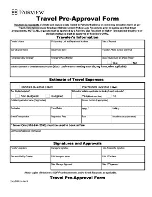 travel approval form template fill  printable fillable blank
