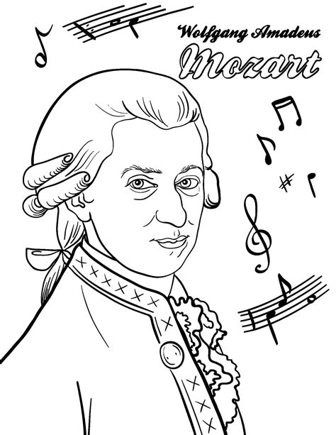 wolfgang mozart coloring pages