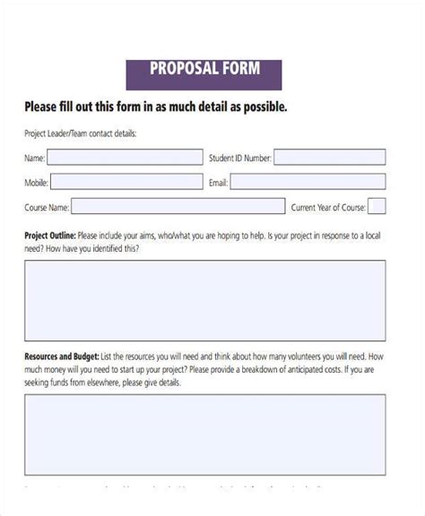 printable bid proposal forms  contractor proposal form