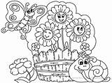 Garden Kids Drawing Coloring Pages Simple Getdrawings sketch template