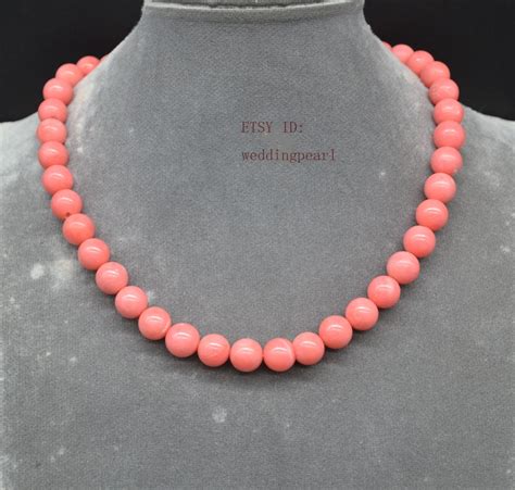pink coral necklace  coral necklacemm single strand etsy