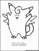 Coloring Clefable Fairy Pokemon Pages Fun Print Color sketch template