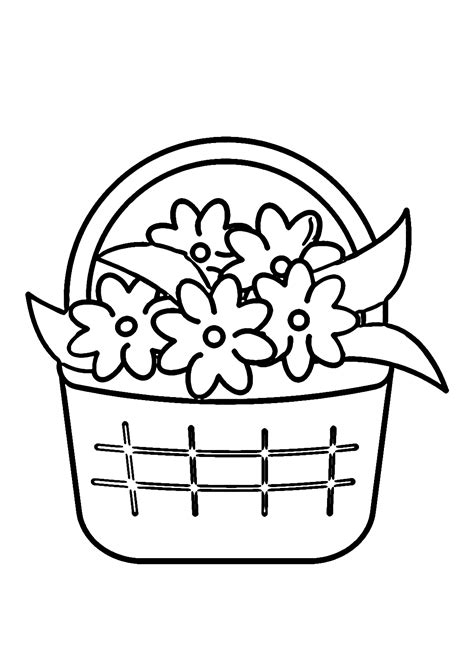 draw flowers basket coloring page  printable coloring pages