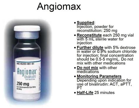 angiomax   dosing regimen perfusioncom