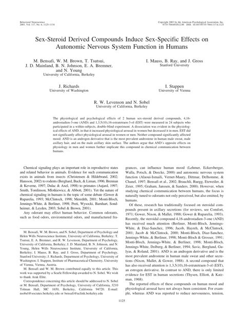 Pdf Sex Steroid Derived Compounds Induce Sex Specific Effects On