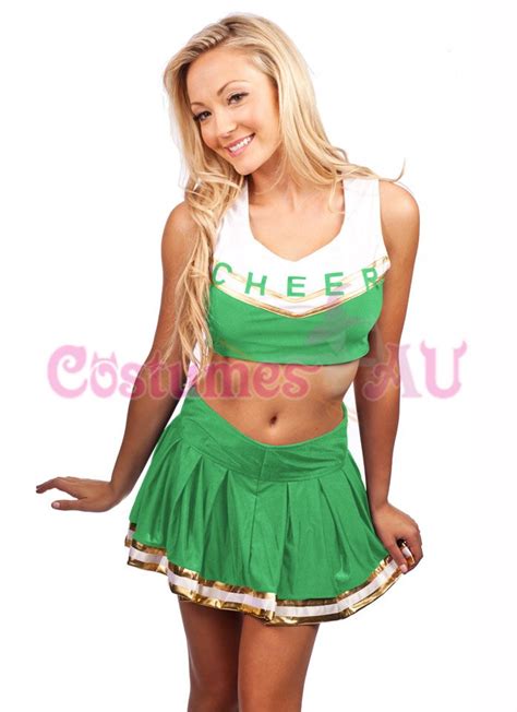 Ladies Cheerleader Uniform School Girl Costume Outfits Fancy Dress