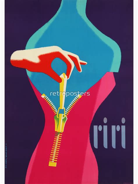Riri Zipper 1949 Retro Swiss Advertisement Poster By Fritz Buhler