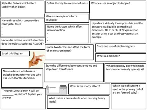 p  aqa revision sheets teaching resources