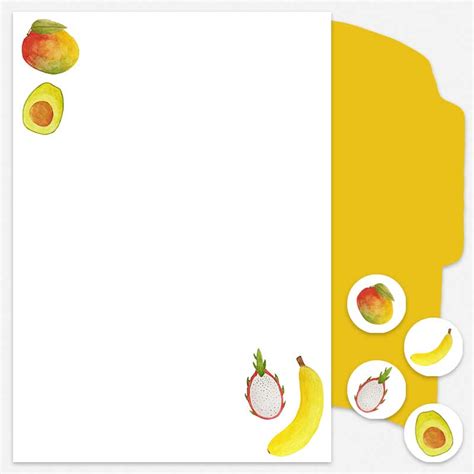 printable postpapier tropical fruits van nouk san