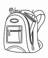 Backpack Coloring Pages School Pencil Book Contain Color sketch template