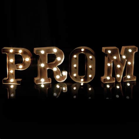 marquee style light  prom letters andersons prom decor starry