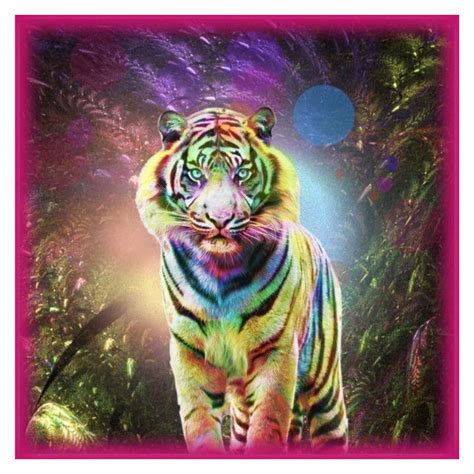 neon tiger romantic drawing neon art