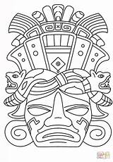 Mayan Maya Coloring Mask Pages Printable Kids Calendar Aztec Template Masks Coloriage Drawing Ancient Masque Tattoo Supercoloring Sheets Pyramid Opera sketch template