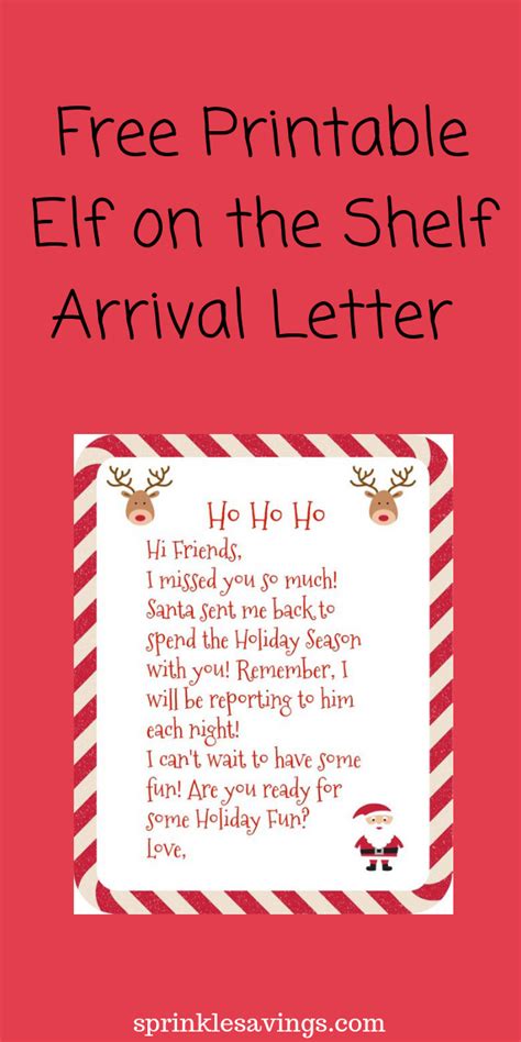 printable elf arrival letter  printable templates