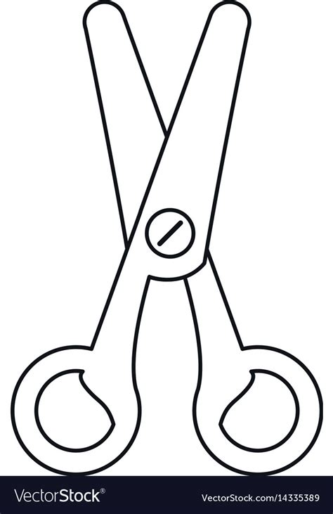 scissors cut tool element office outline vector image