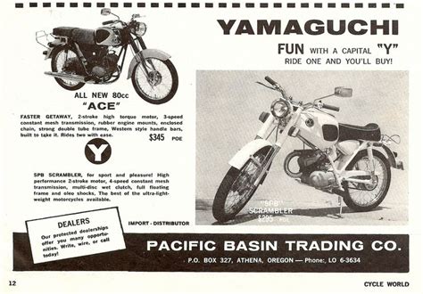 vintage yamaguchi motorcycle ad yamaguchi motorcycles  scooter