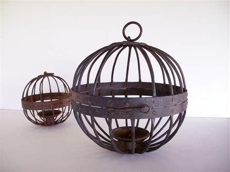 rusty cage candle holder  realjunk  etsy