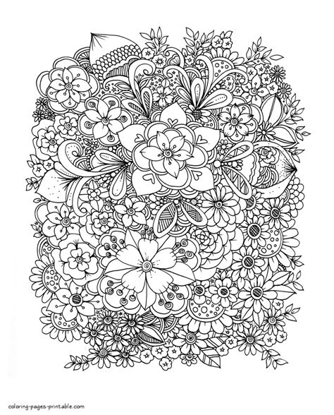 flower garden coloring pages printable  adults coloring pages