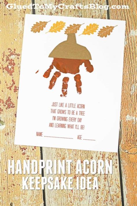handprint acorn poem  printable daycare crafts classroom crafts