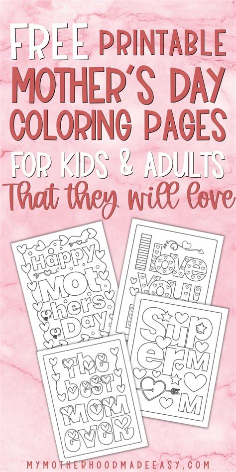 perfect mothers day coloring pages  kids