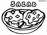 Salad Drawing Coloring Pages Getdrawings sketch template