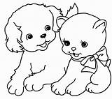 Chien Mignon Dog Puppies Printable Chelas Colorir Gatinho sketch template