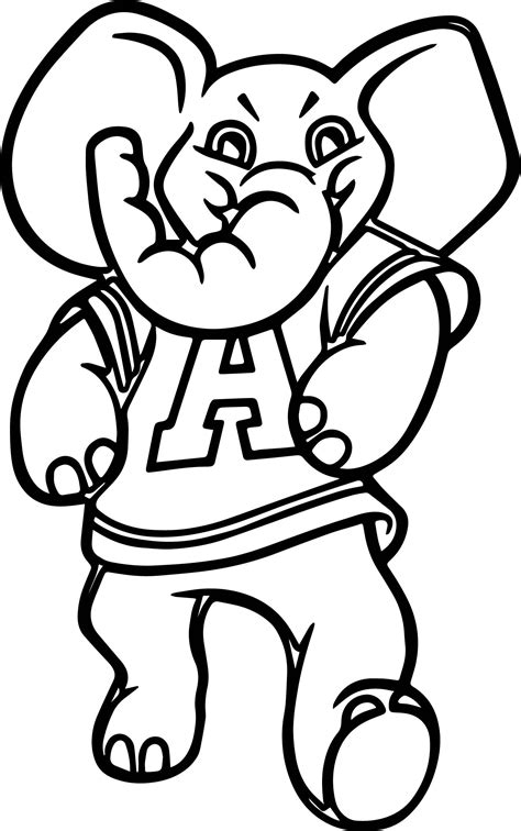 alabama coloring pages football  getdrawings