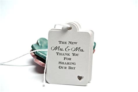 items similar to same sex wedding tags mrs and mrs thank you tags wedding favor tags minimalist