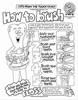 Dental Coloring Pages Hygiene Teeth Kids Health Brush Brushing Habits Good Oral Printable Floss Activities Children Month Activity Education Care sketch template