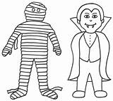 Vampire Coloring Pages Halloween Print Mummy Popular sketch template