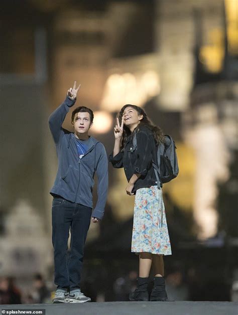 Tom Holland And Zendaya Stifle Yawns As They Shoot Spider