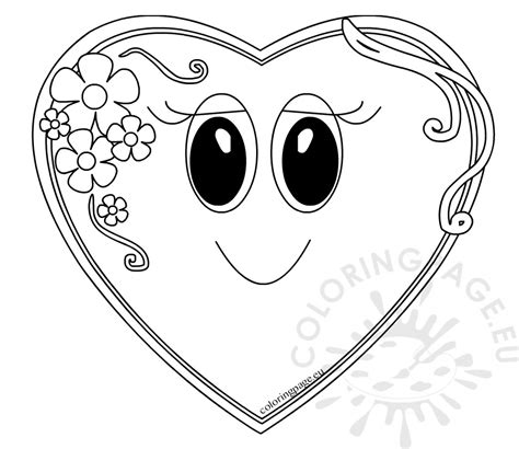 mothers day coloring page cute heart coloring page