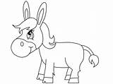 Donkey Coloring Pages Kids Printable Donkeys Ollie Preschool Template Animals sketch template