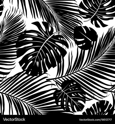 seamless pattern palm tree leaves royalty  vector image
