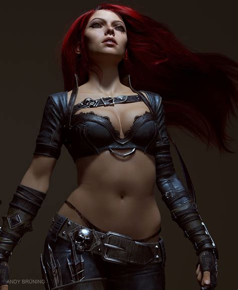 katarina 3d character art by andy brüning league of legends