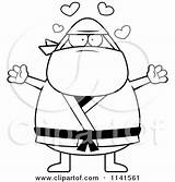 Ninja Chubby Arms Open Man Clipart Cartoon Thoman Cory Outlined Coloring Vector 2021 sketch template