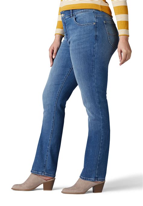 Womens Flex Motion Regular Fit Straight Leg Jean Plus By Lee Jeans
