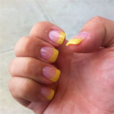 yellow acrylic tips nails pinterest